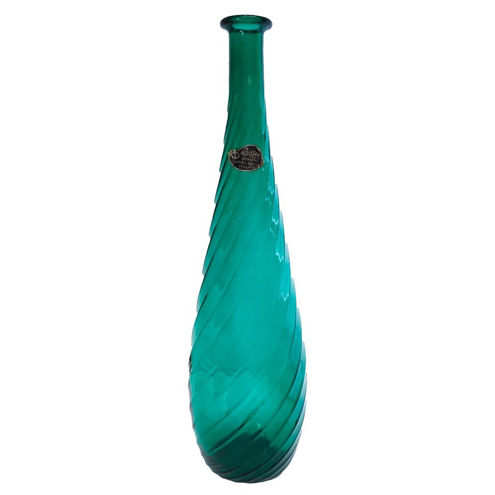 Rossini Vintage Green Empoli Made in Italy Glass Bottle